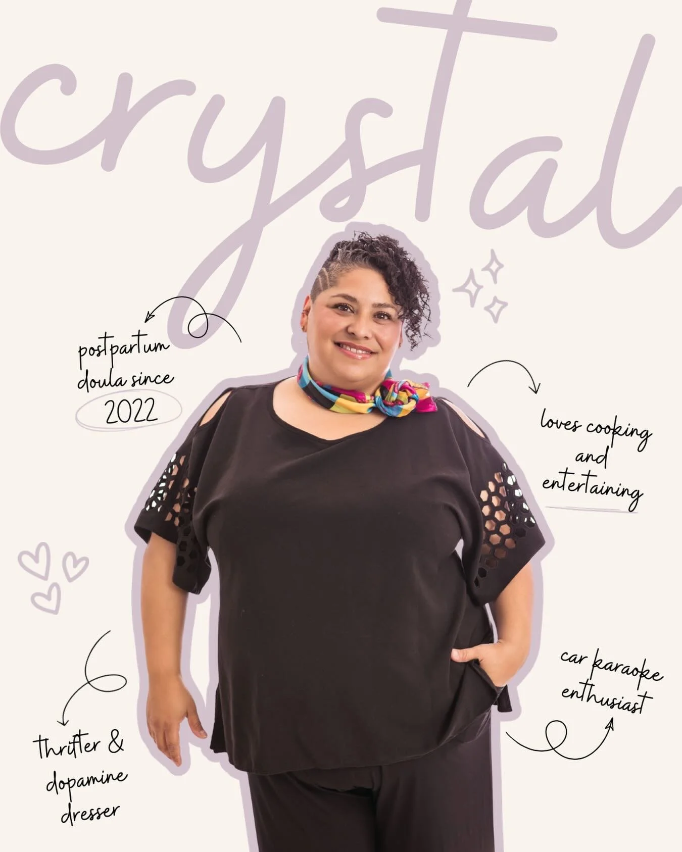 🎤 Allow us to reintroduce ourselves 🎶
✨ Meet Crystal! She&rsquo;s a certified postpartum doula who is passionate about parents having strong support systems after baby arrives! You might see her at daytime or overnight postpartum shifts bringing he
