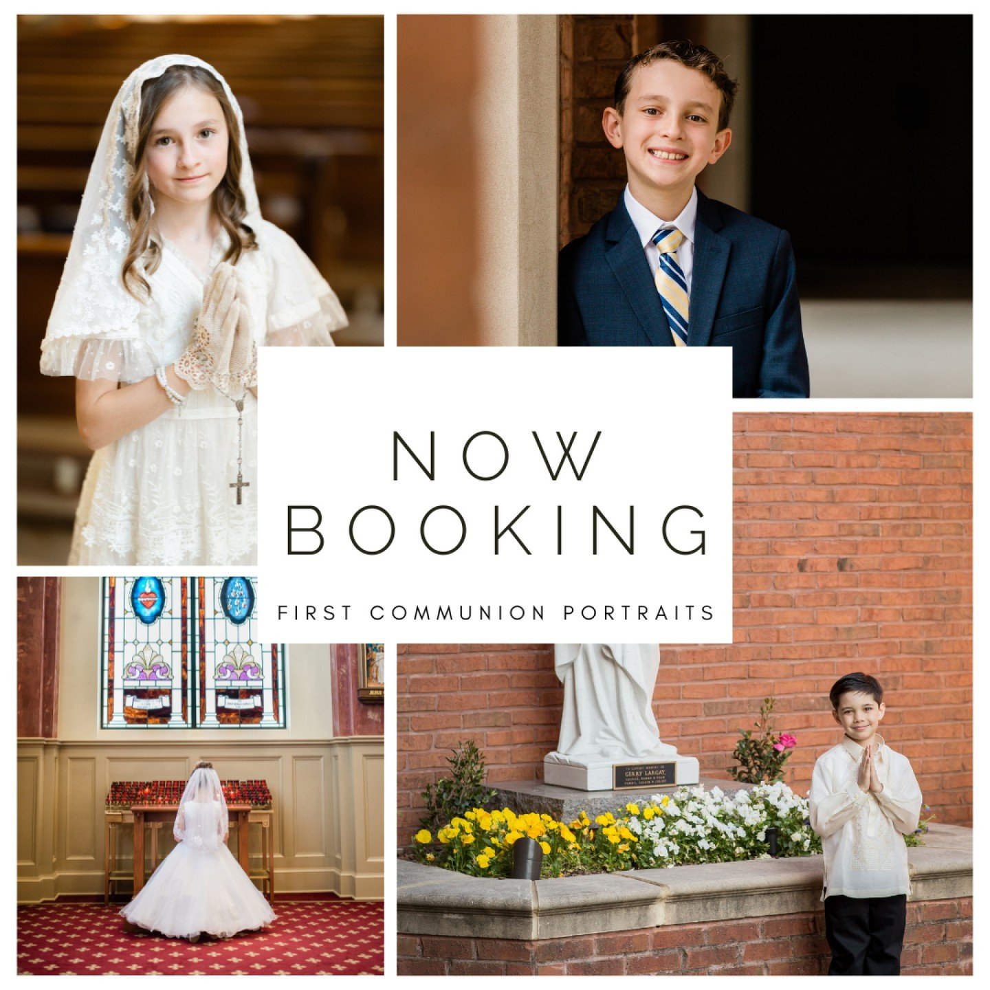 Just a few short weeks until First Holy Communion Masses begin. Capture the magic of your child's first communion with our exclusive portrait sessions! 📸 Embrace the significance of this spiritual milestone with timeless photos that will be treasure