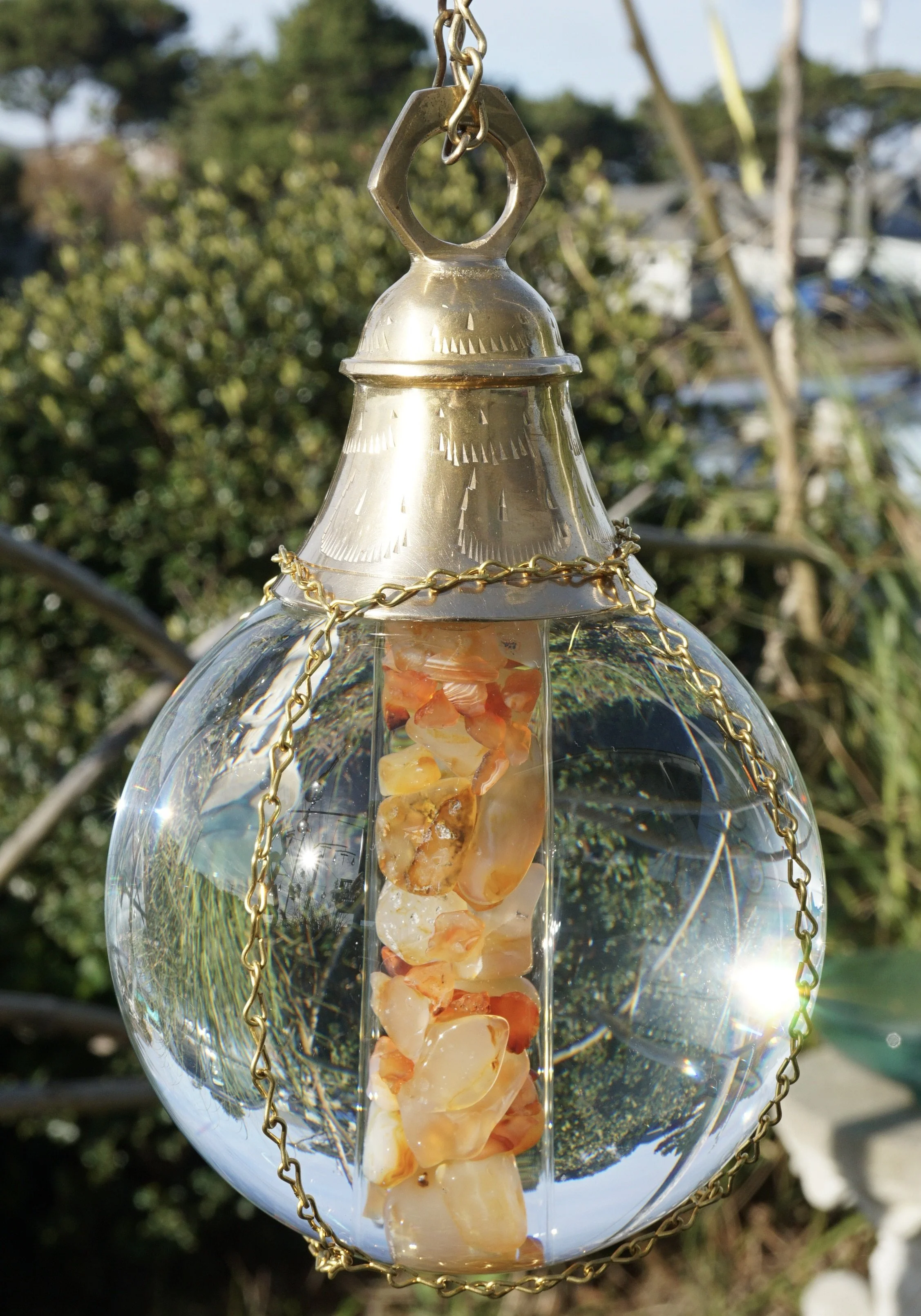 Clear Rainball Liberty with polished Oregon Coast  Agates