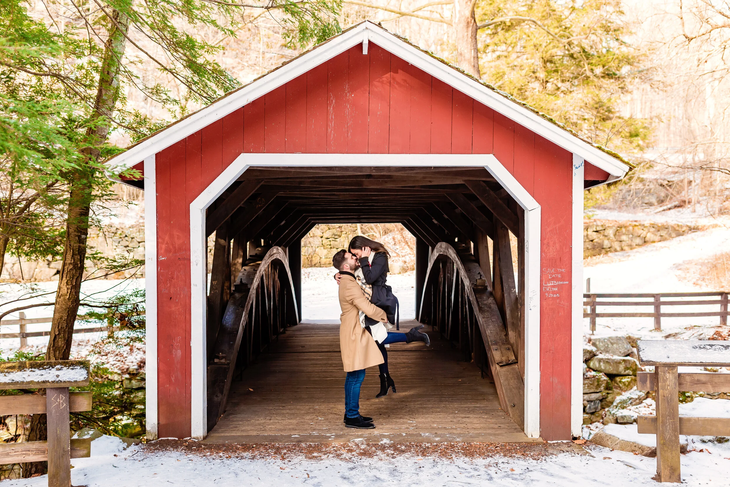 Ariana &amp; David Engagement Session At Southford Falls State Park, CT