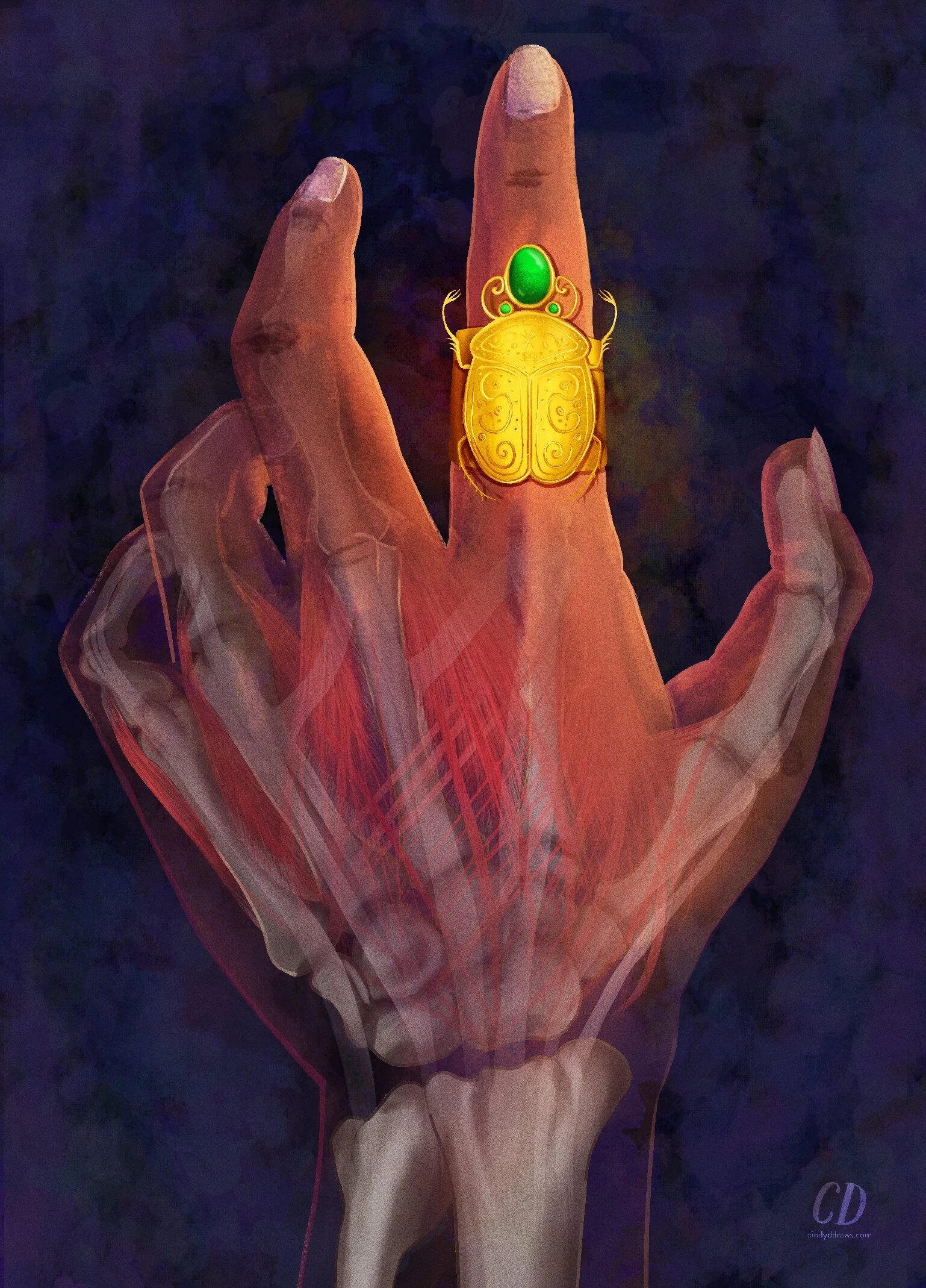 "Scarab Ring of Life" for The Tomb Gallery Show at Light Grey Art Labs