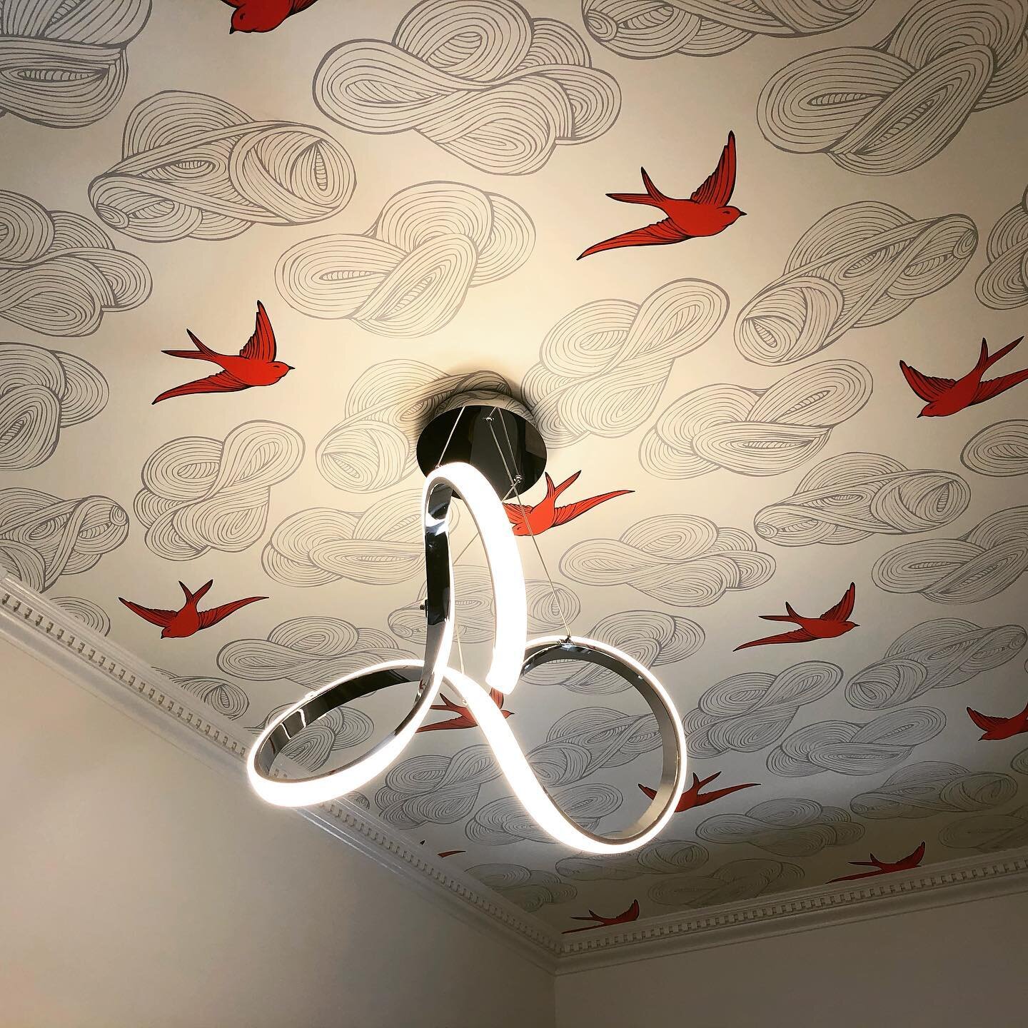 Welcome to my home! The ceiling in the foyer pulls the good &ldquo;chi&rdquo; or energy up - and the birds and light fixture help to spread the good chi through the house. 
 
#fengshui #fengshuilifestyle #fengshuitips #design #designinspiration #hygg