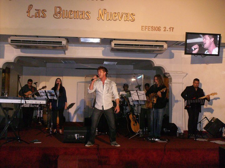 Practicing with the band in Guayaquil, Ecuador