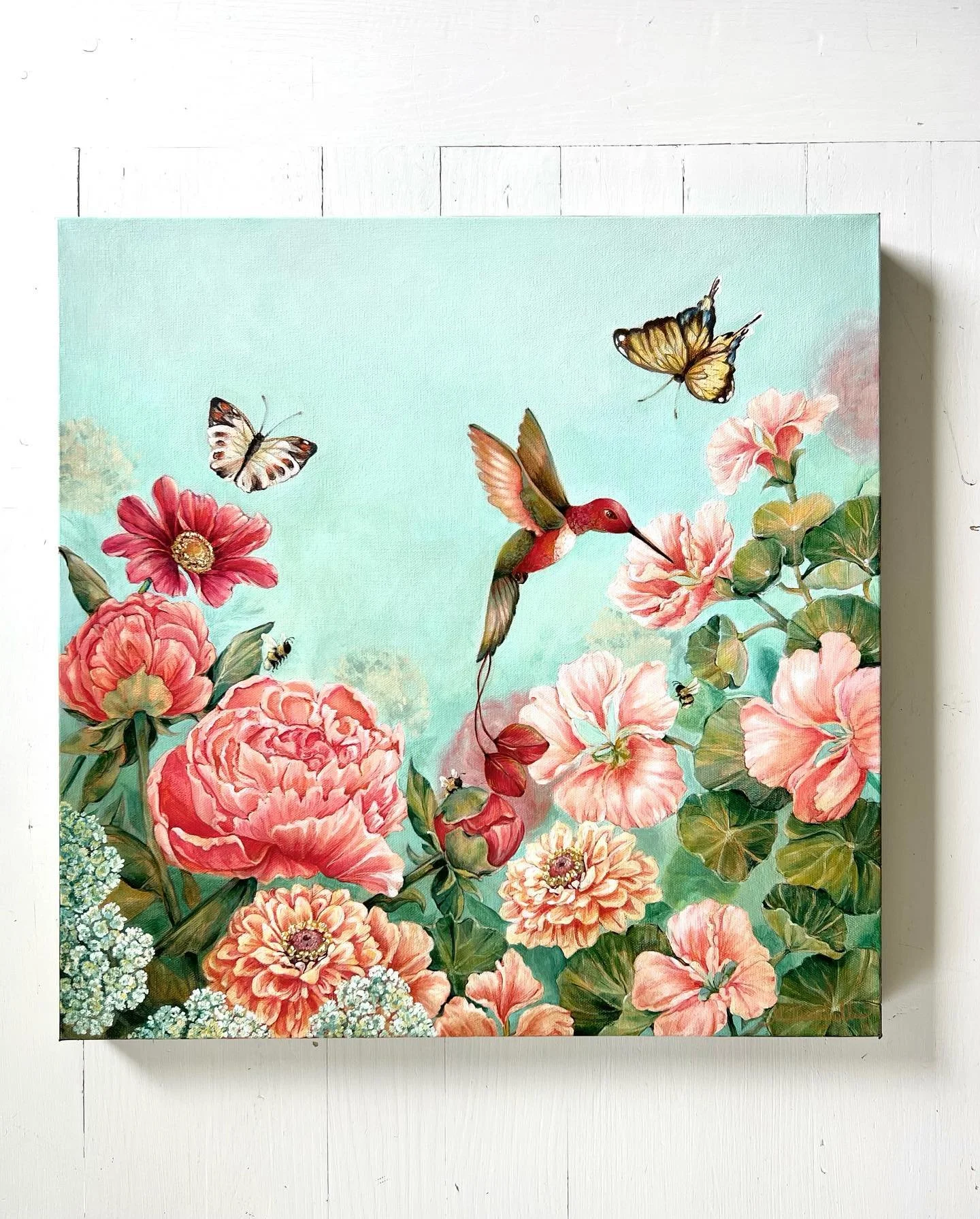 &ldquo;Abundance&rdquo; is the first original painting in the &ldquo;Blooming with Life&rdquo; collection. She&rsquo;s finally available on my website.

My wish is that every hummingbird, butterfly, and bee humming in the flowers reminds us that ther