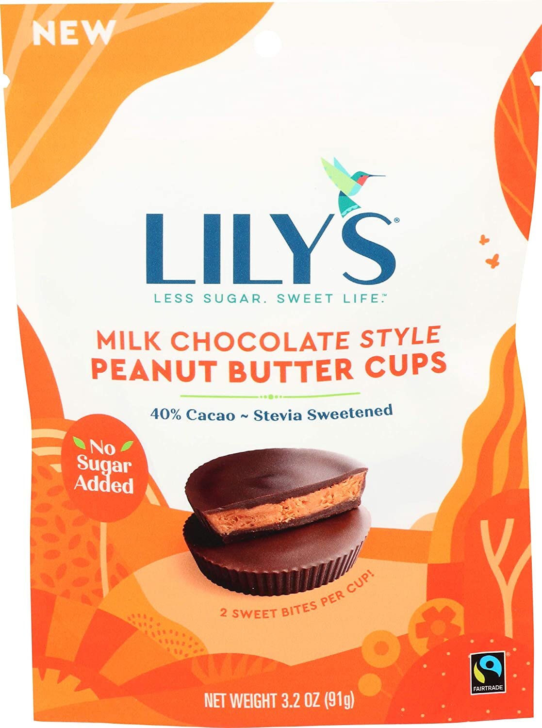 Lily's Dark Chocolate Peanut Butter No Sugar Added Cups - 3.2oz : Target