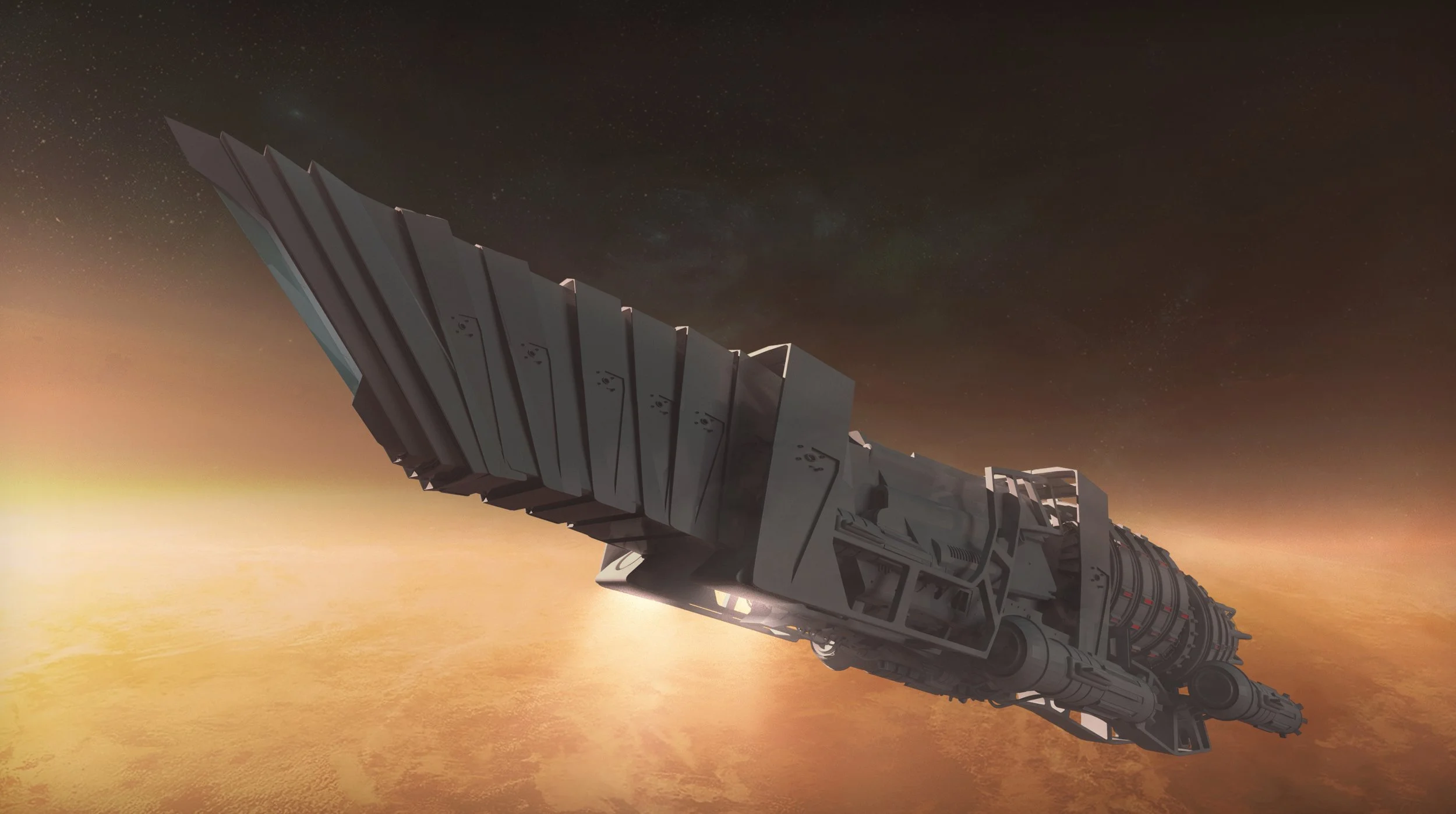 3D Exterior Rendering of the Spaceship
