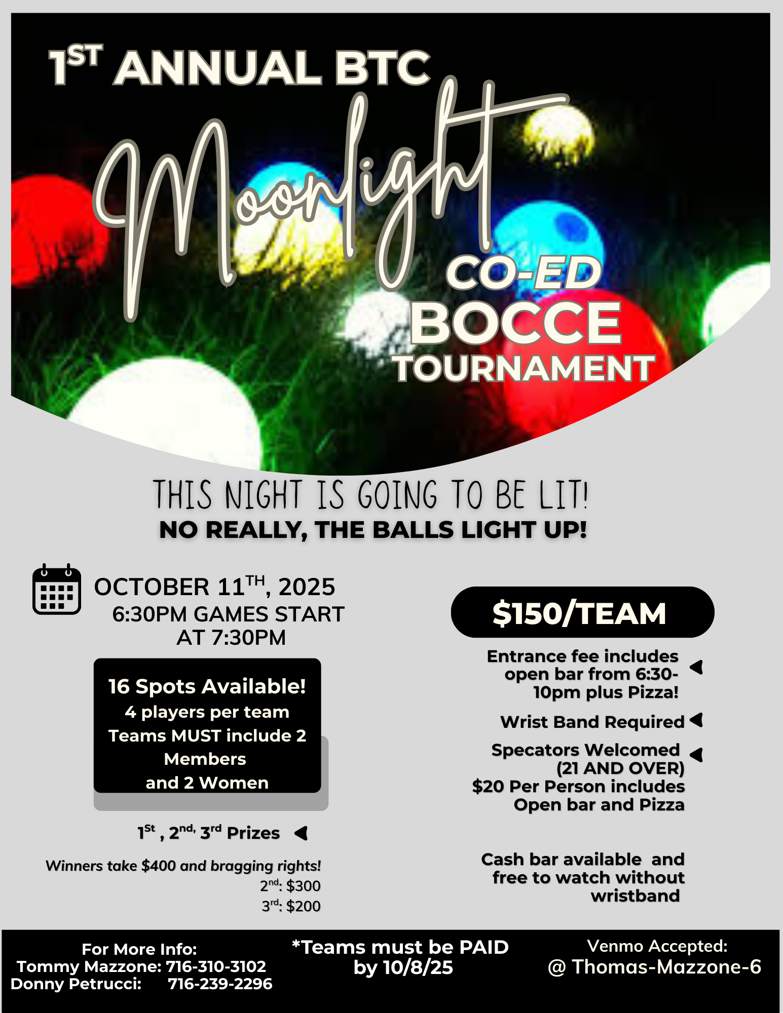 BTC 1st Annual Moonlight Bocce Tournament