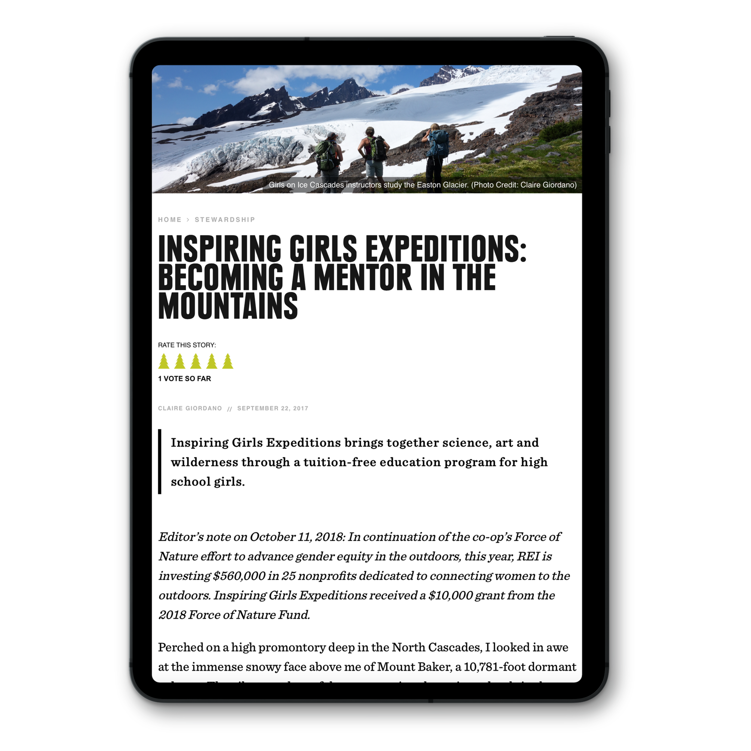 REI Co-op Journal Article — Claire Giordano