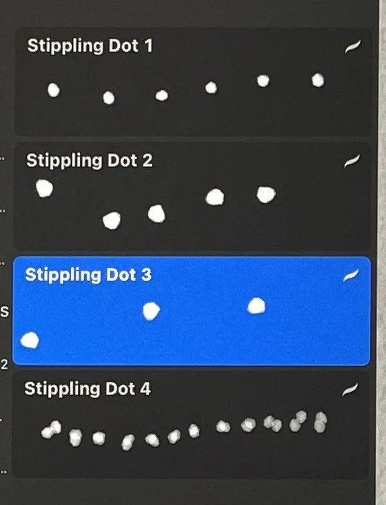 Set of 4 Stippling Procreate Brushes