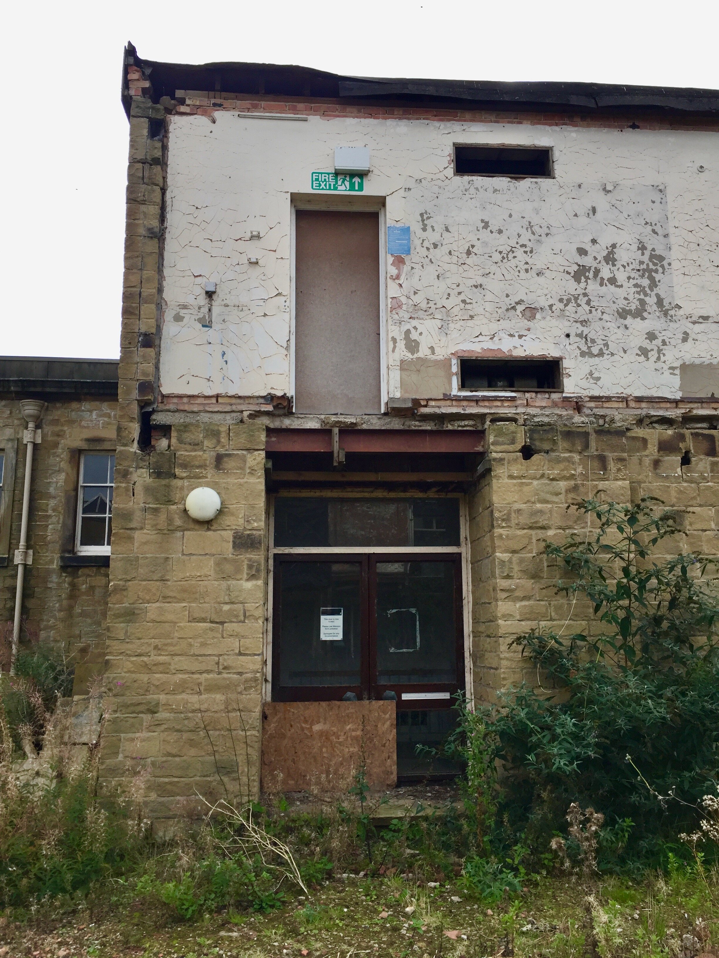  A first floor door to nowhere. For whatever reason, this 1963 extension to the back of the mansion has been deemed fit to remain.  