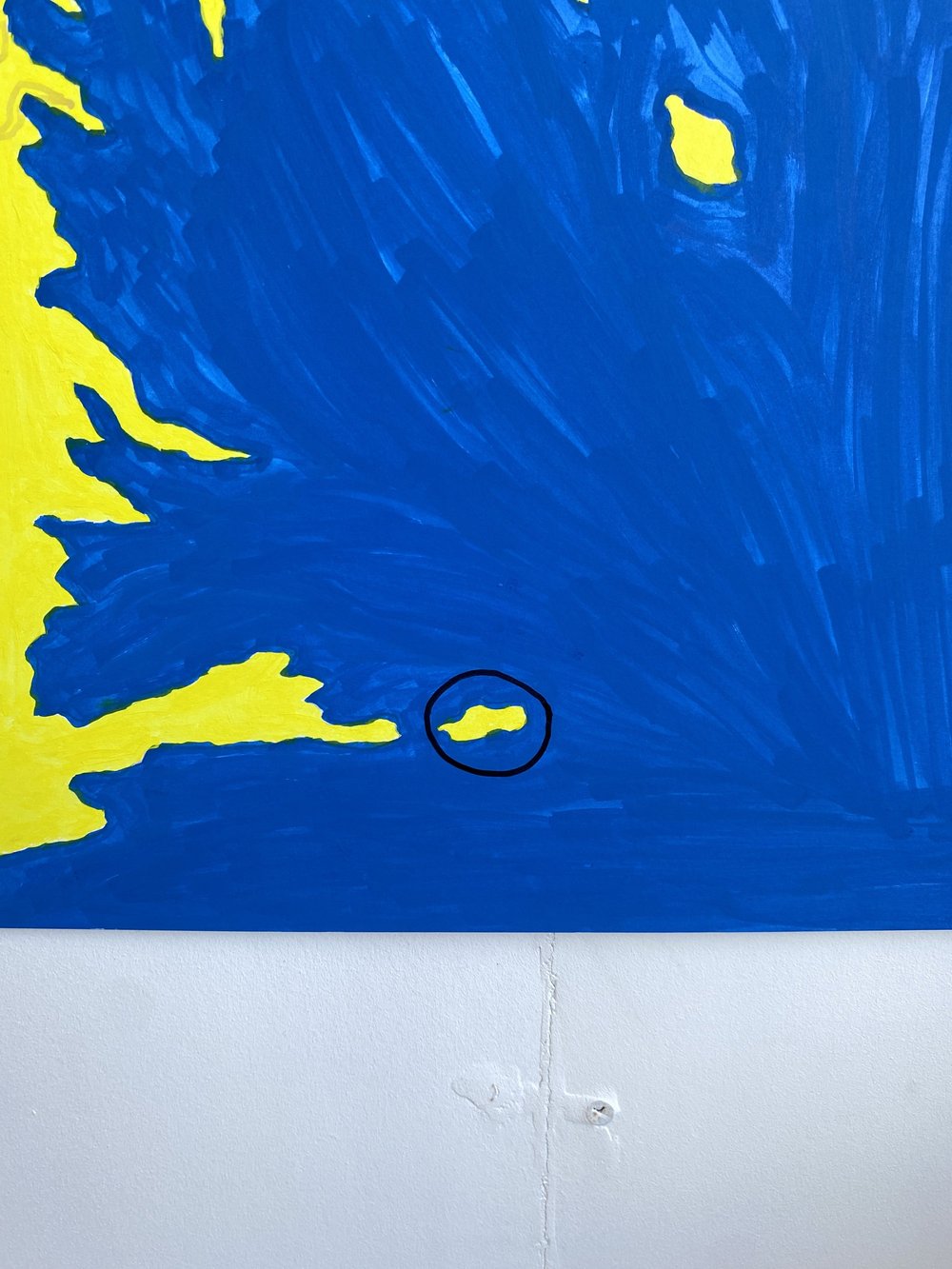  A detail from the map showing an island has been encircled. 