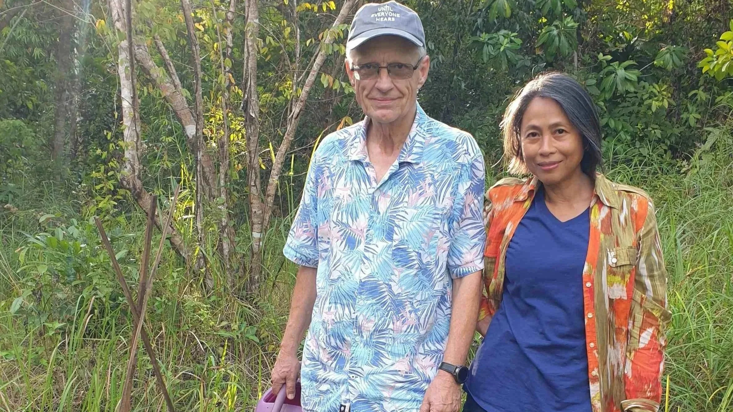 We each planted and watered a cacao bush which will help future chocolate production