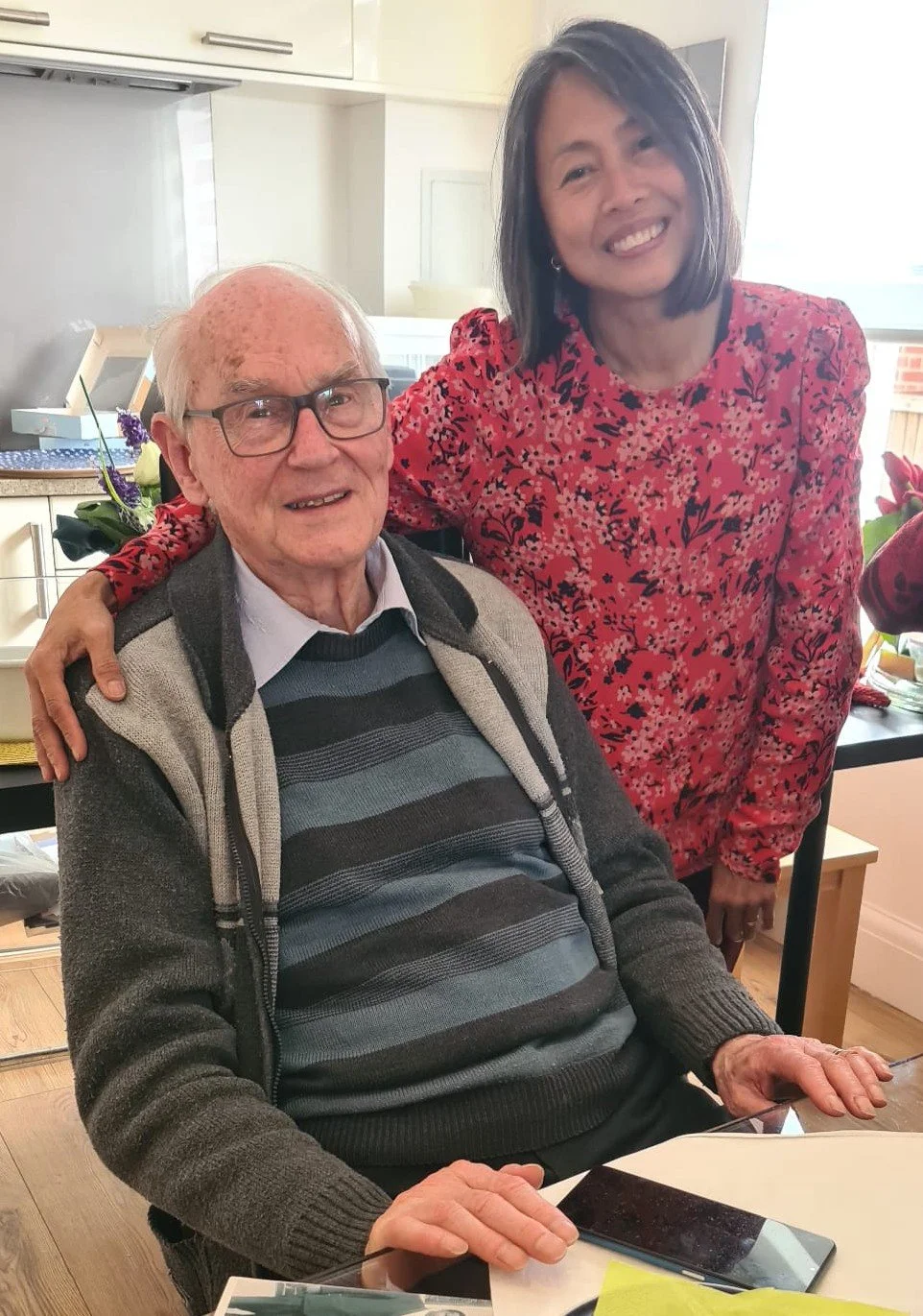 Malou with Mike Wakely, a long term friend whom Gareth got to know in Pakistan in 1981