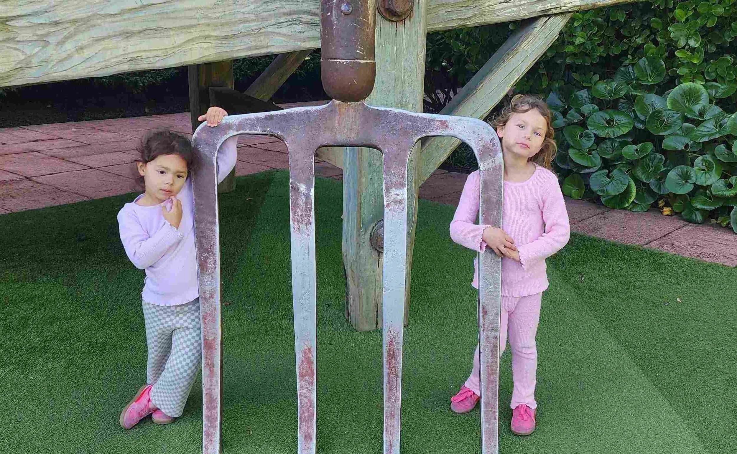 A friend’s two daughters visit the surreal garden in Auckland