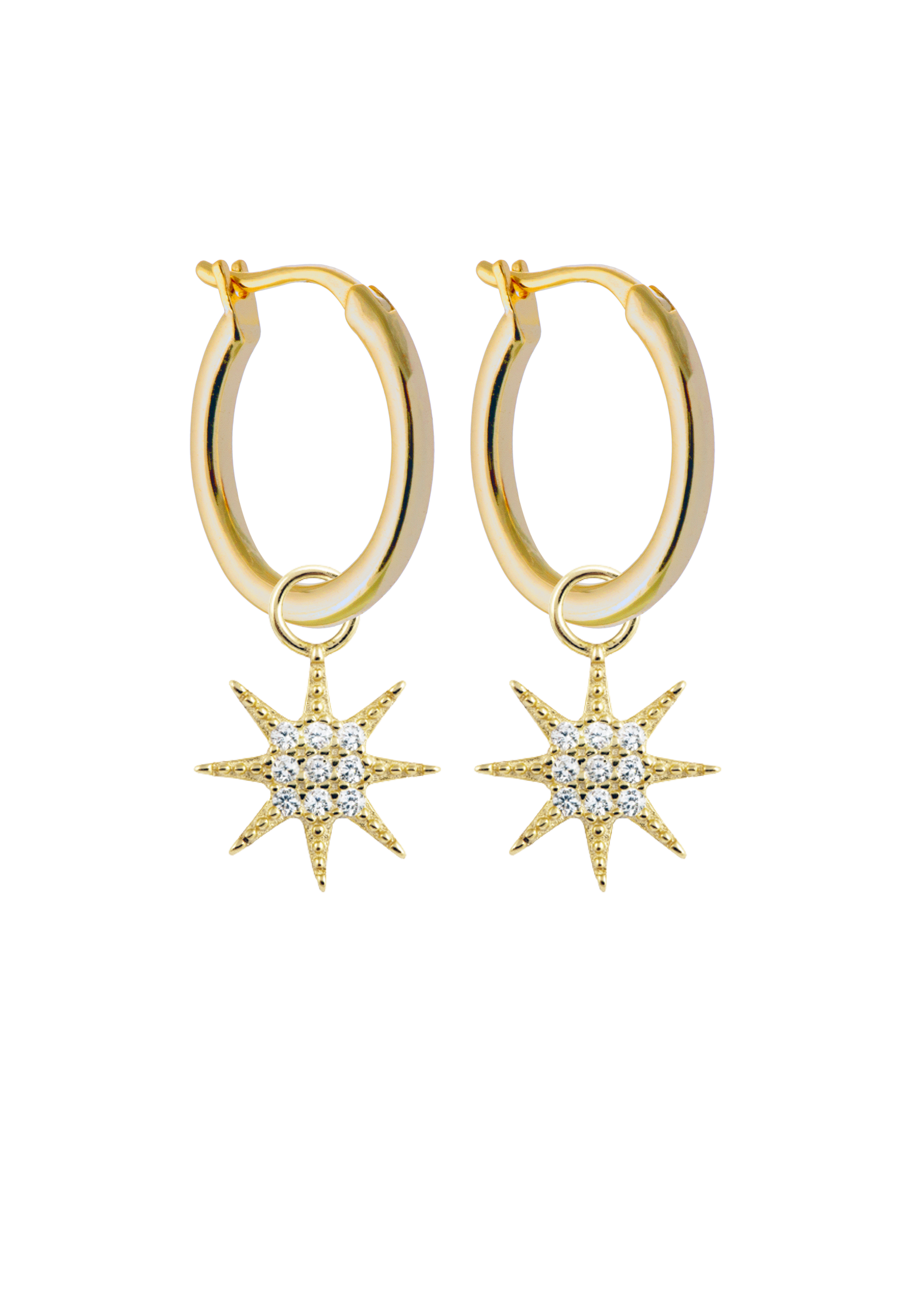 13mm Gold hoops shining star.png