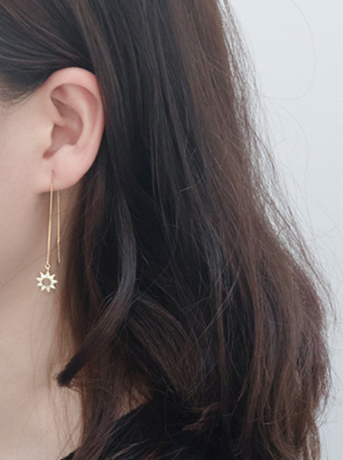 Zircon star threader earrings