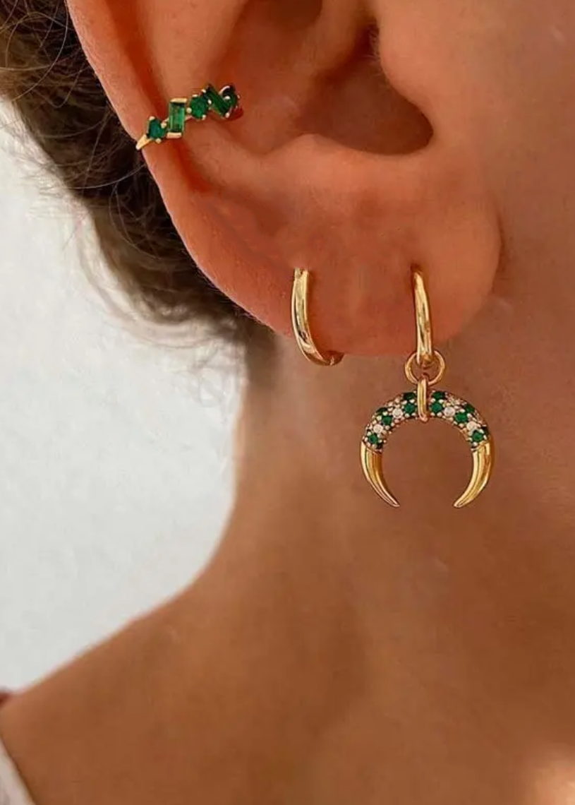 Emerald Salma charm on or off hoops