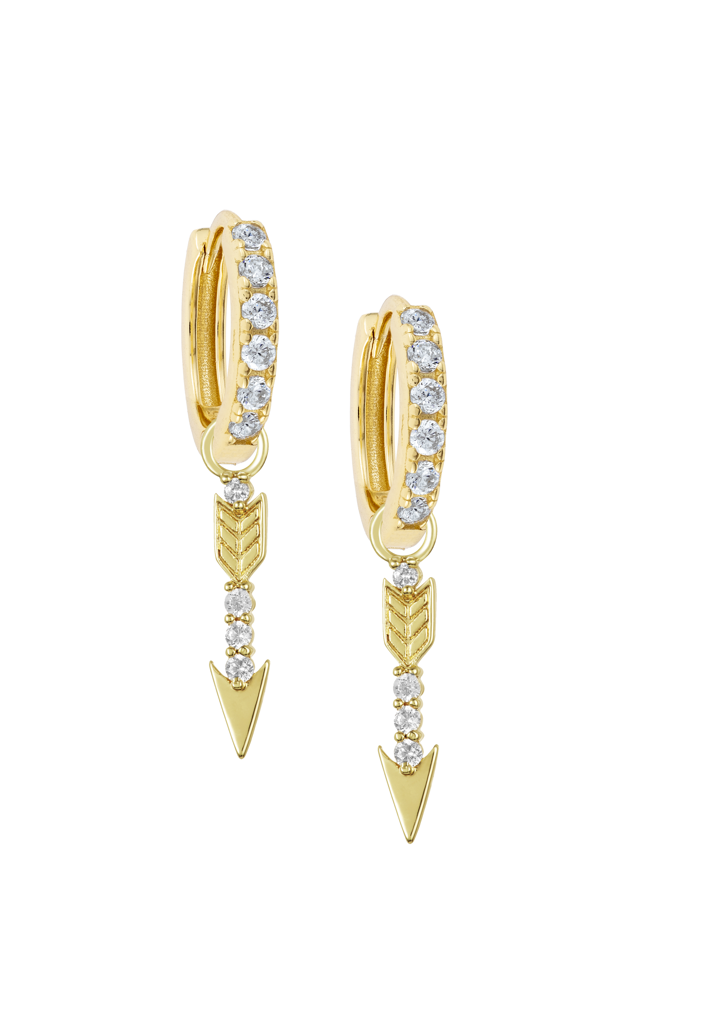 Arrow Charm on White midi hoops