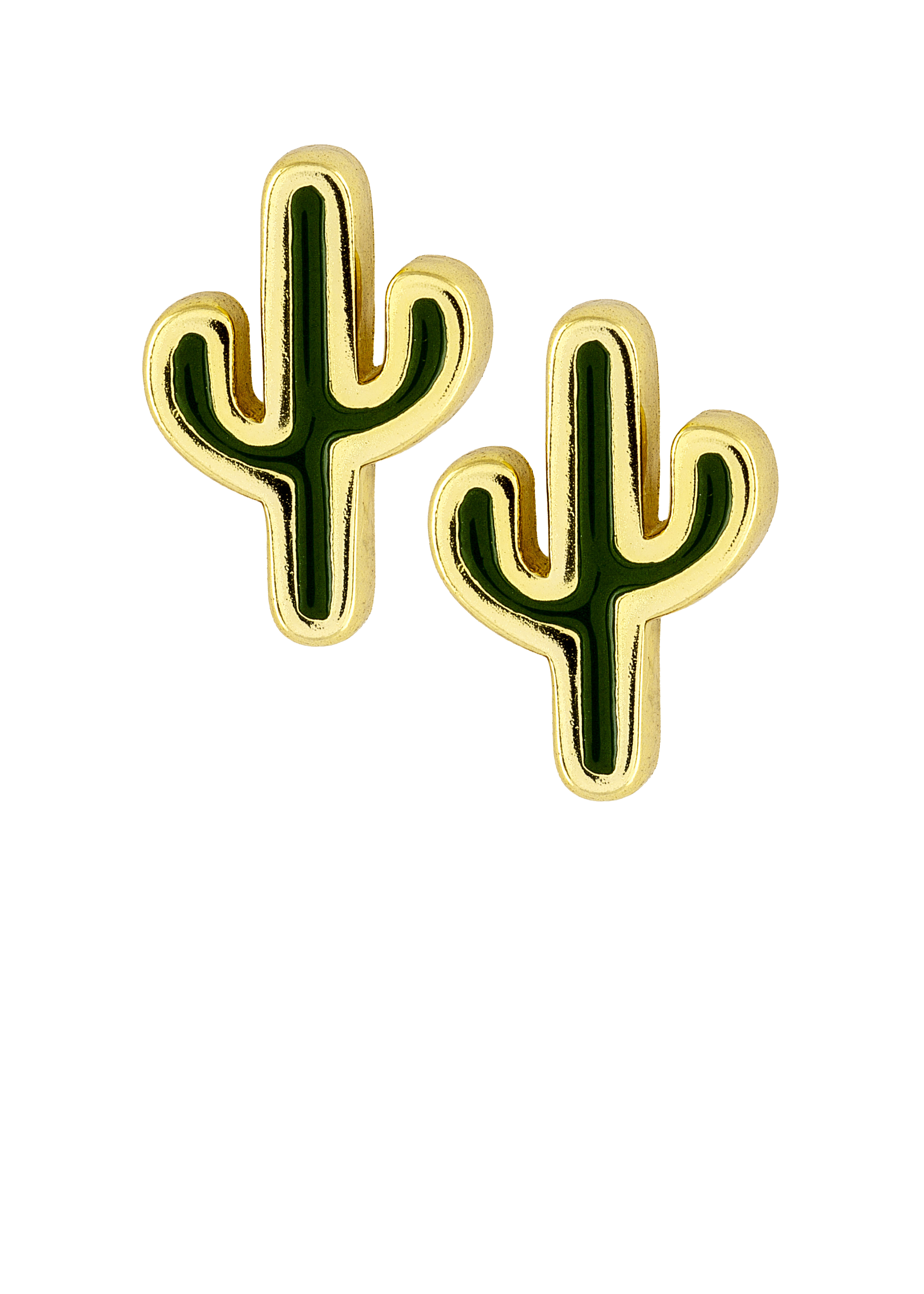 Green Enamel Cactus studs