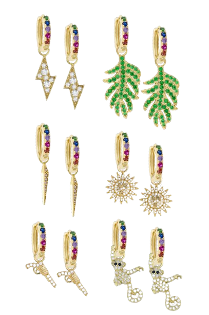 Rainbow Midi Hoops with or without Charms