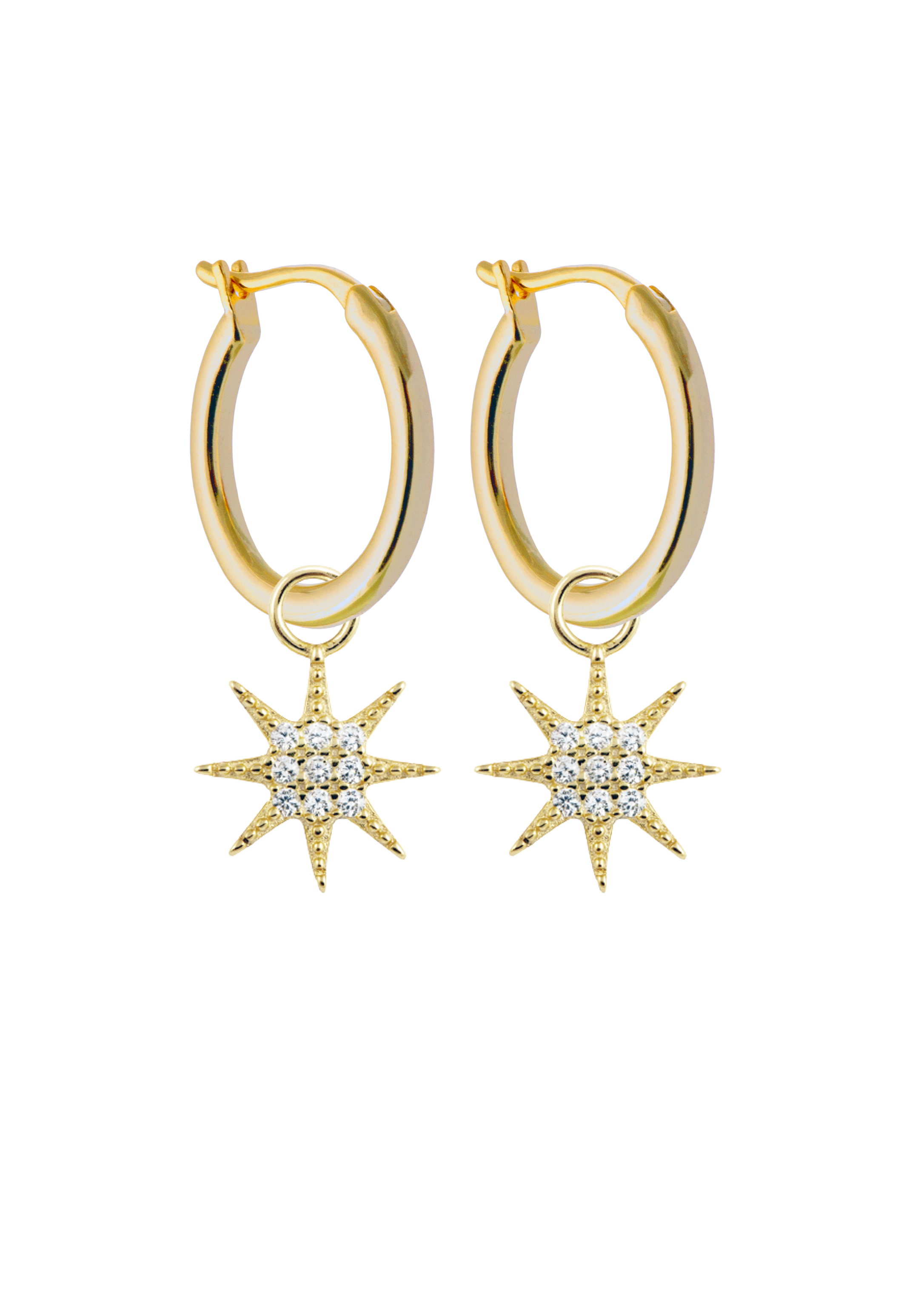 13mm Gold hoops shining star.png