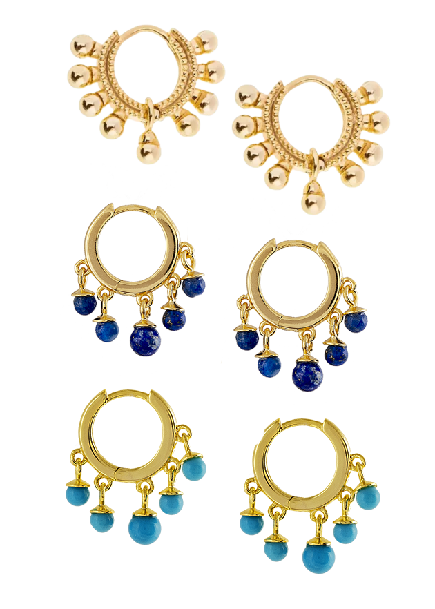 Jaipur Jingles (Golden, Turquoise or Lapis Lazuli)