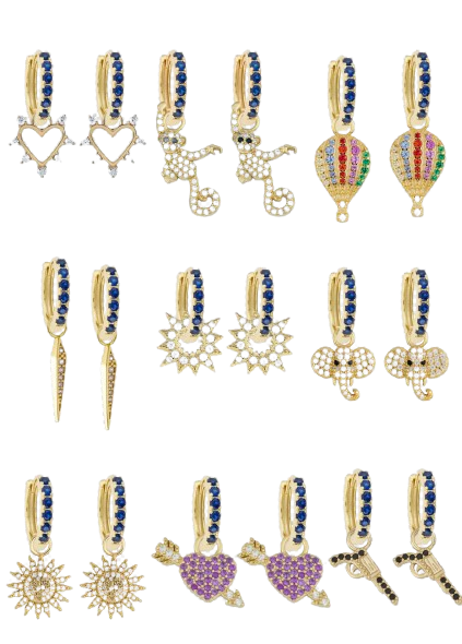 Sapphire Midi Hoops with or without Charms