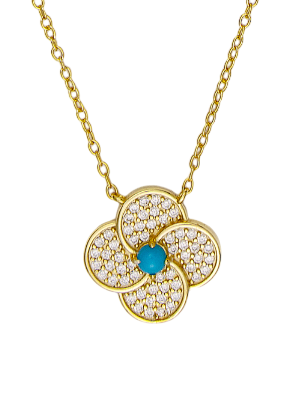 Pleated Clover Necklace