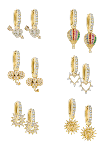 White Midi Hoops with or without charms