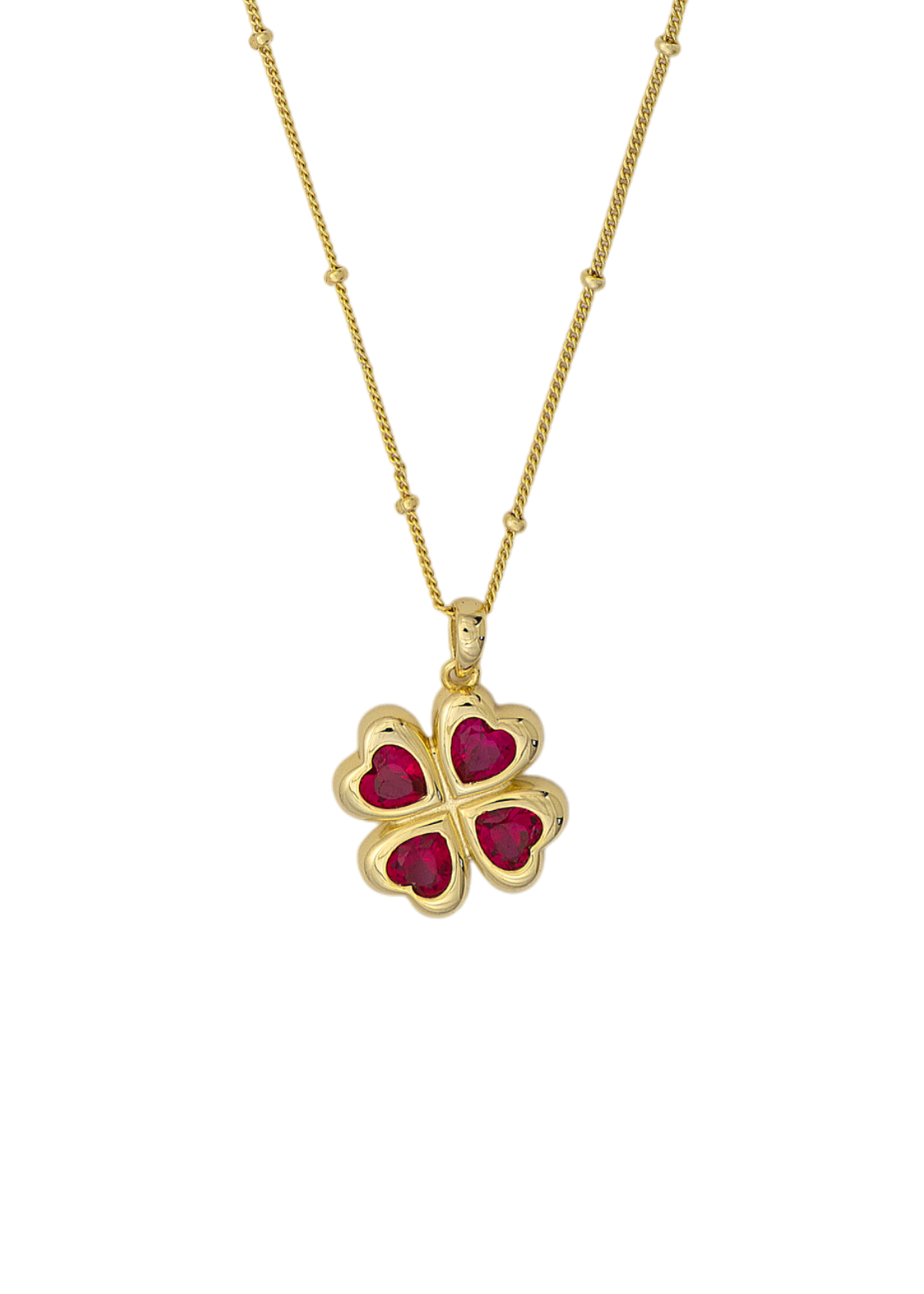 Star Ruby Clover pendant