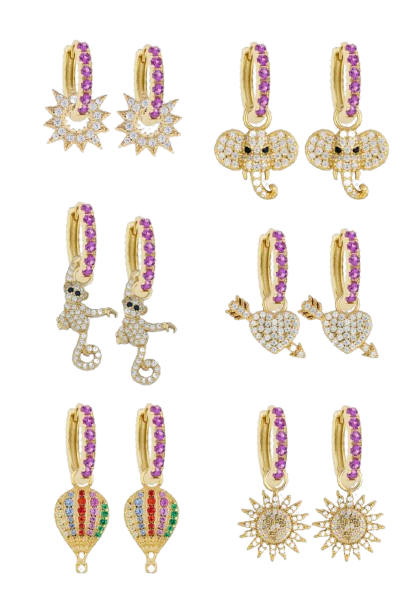 Pink Midi Hoops with or without charms