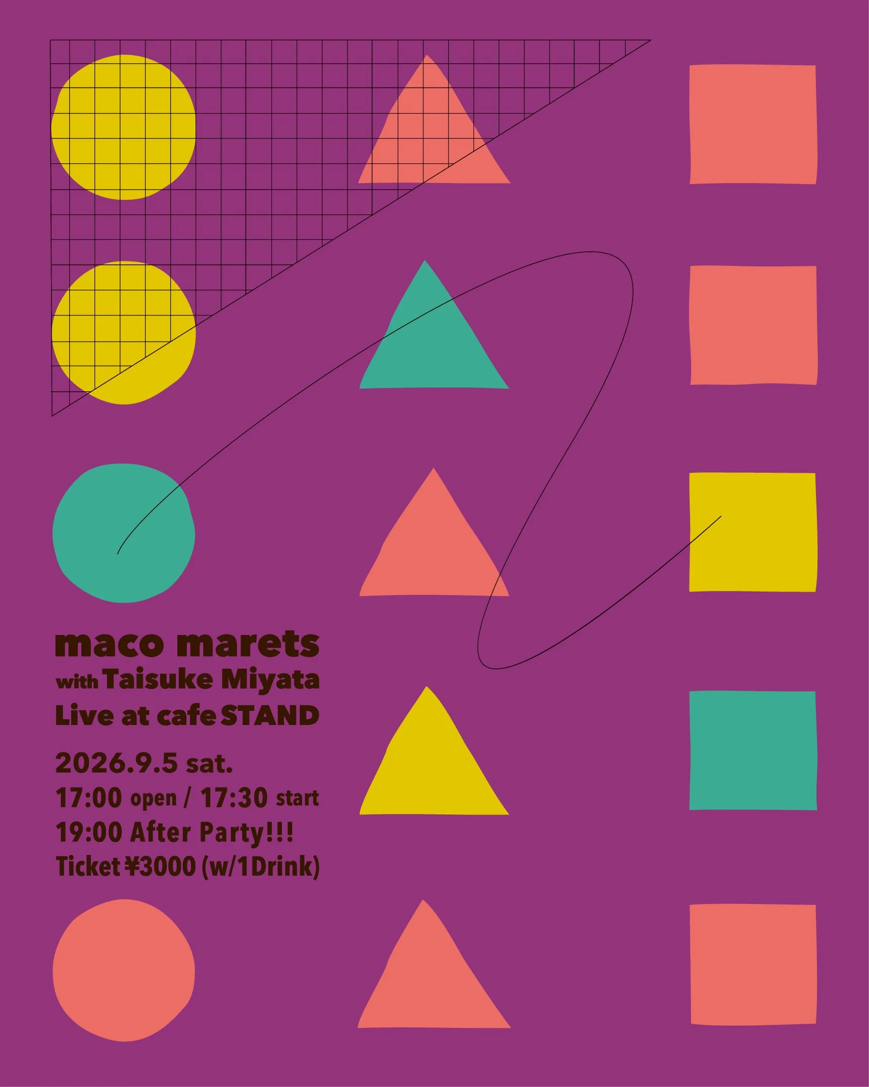 【NEWS】maco marets with Taisuke Miyata Live @西千葉 cafe STAND〈9月5日（土）〉ライブ出演決定（EVENT）
