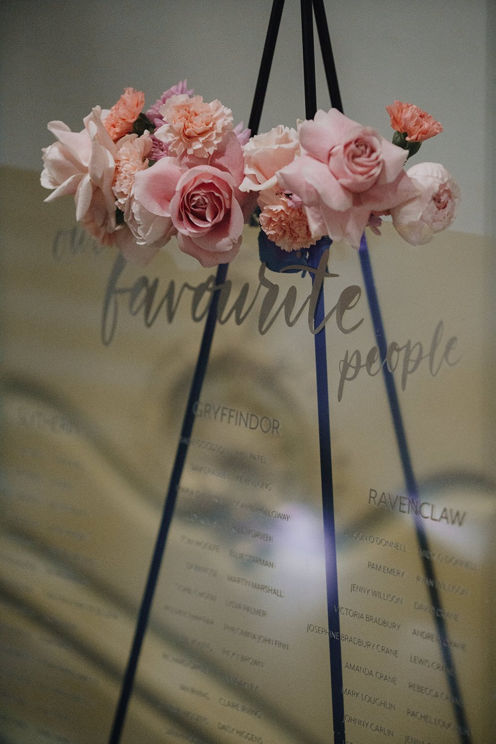 Ink &amp; Paper Iridescent Table Plan with Silver Lettering