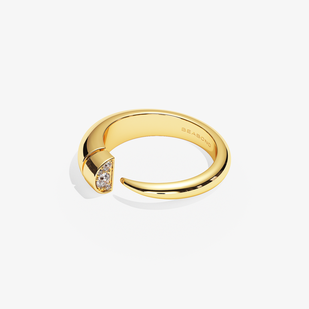 Beabond Lenaka ring with diamonds 18K gold vermeil