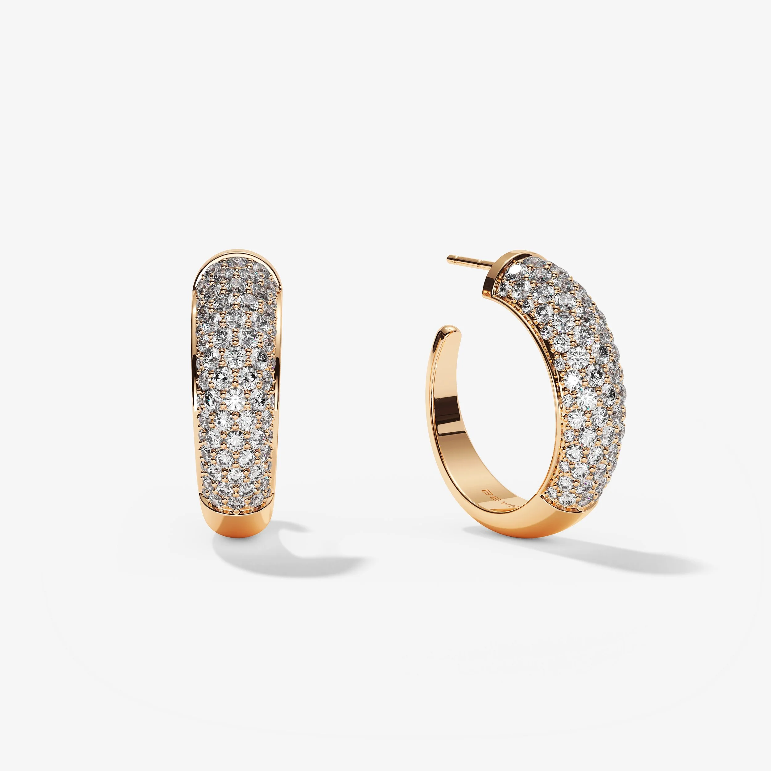 Beabond Lenaka rose gold pave earrings
