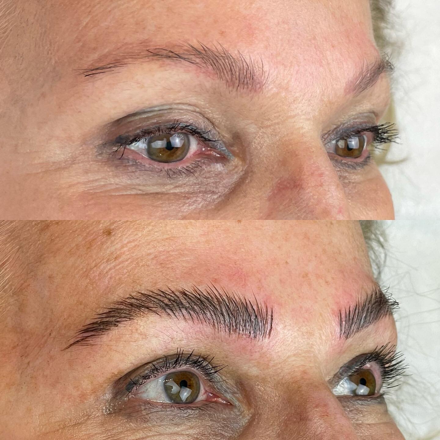 Free hand corrective microblading is my fav! 

Check out these before and afters! Client wanted a lifted laminated look &hellip; and we delivered! 💥❤️

August appointments available 
BOOK NOW 
Link in bio: 
www.kacierainey.com

#pmu #microblading #m
