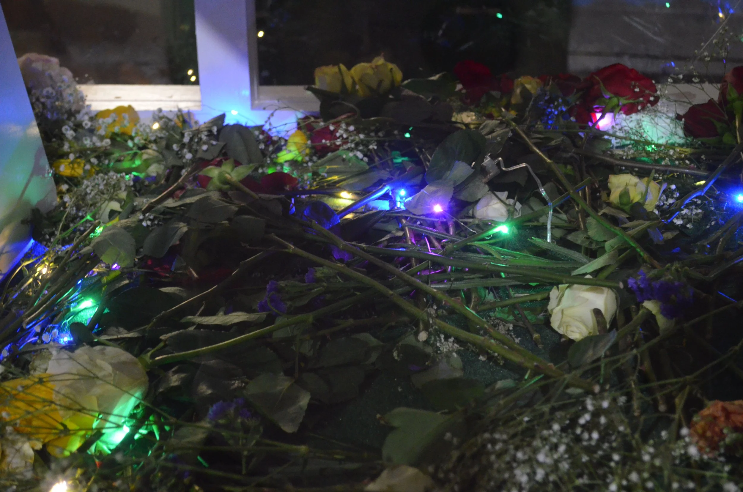 Together We Gather (Give Me Liberty or Give Me Death), trailer, wood, flowers, SUV,
speakers and video, 2023