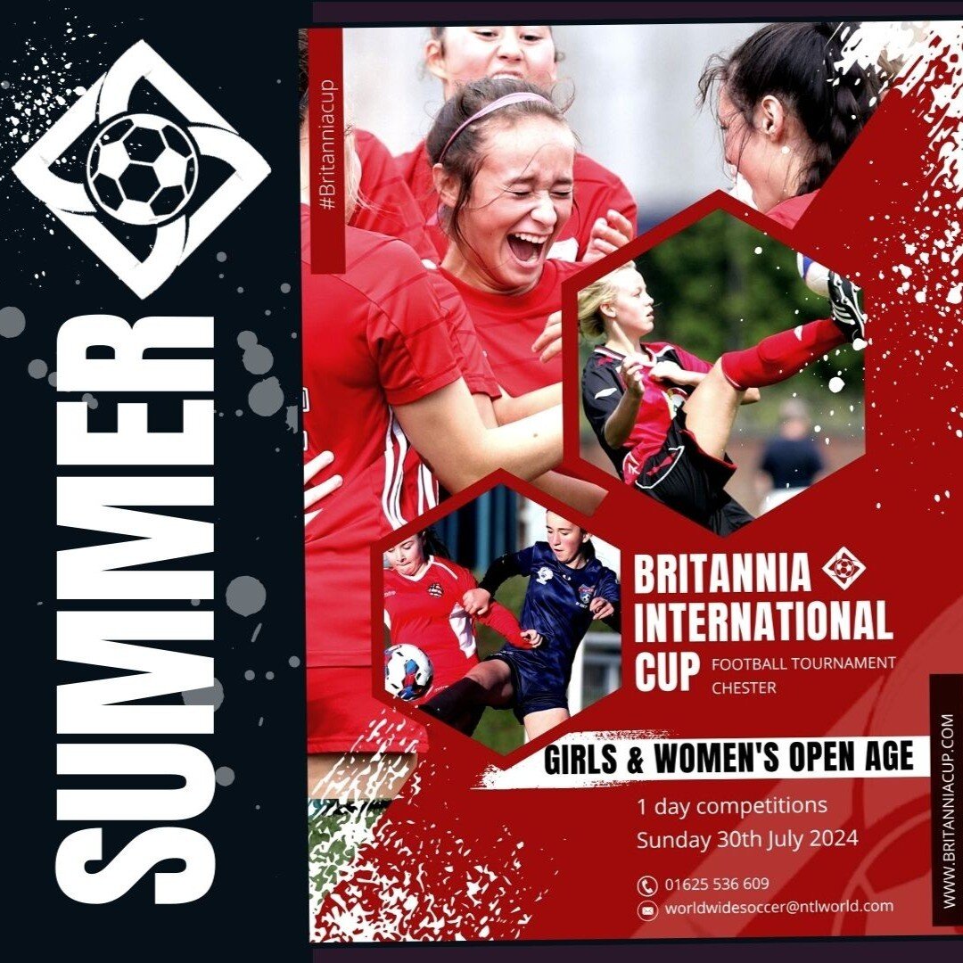 Looking for that special little something to do #thisSummer?
👇👇👇👇👇👇👇👇👇👇👇👇👇👇
BRITANNIA INTERNATIONAL CUP
Sunday 30th July 2023 - Chester - 1 day tournaments
Girls &amp; Women's Open Age Teams
4/5 games per team 
fantastic venue in Cheste