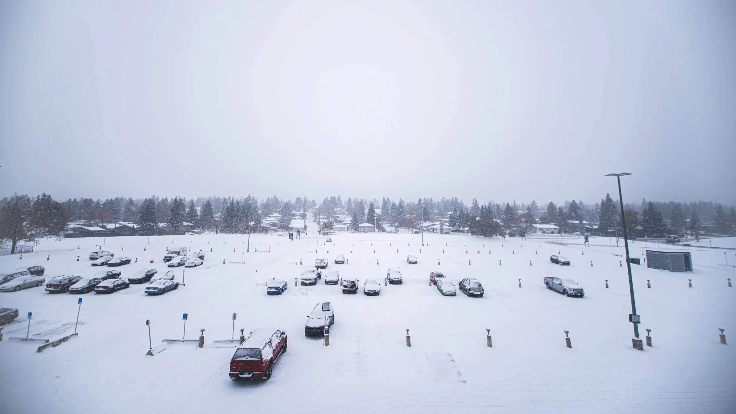 Snowy Parking Lot