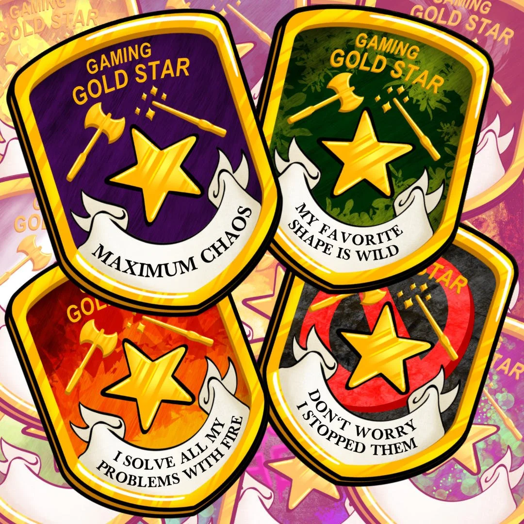 Digital thumbnail of my gaming gold stars for an online store
