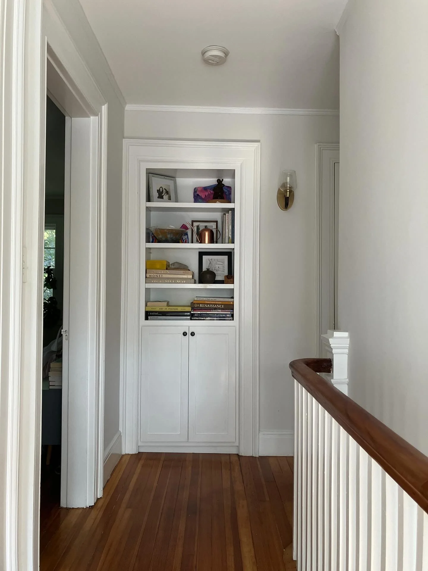 Who doesn&rsquo;t love a little built-in?

Modifying older homes to meet current living needs often requires repurposing spaces.  In this case, to create a primary suite in this 1916 beauty, the smaller &lsquo;nursery&rsquo; room with access to the a