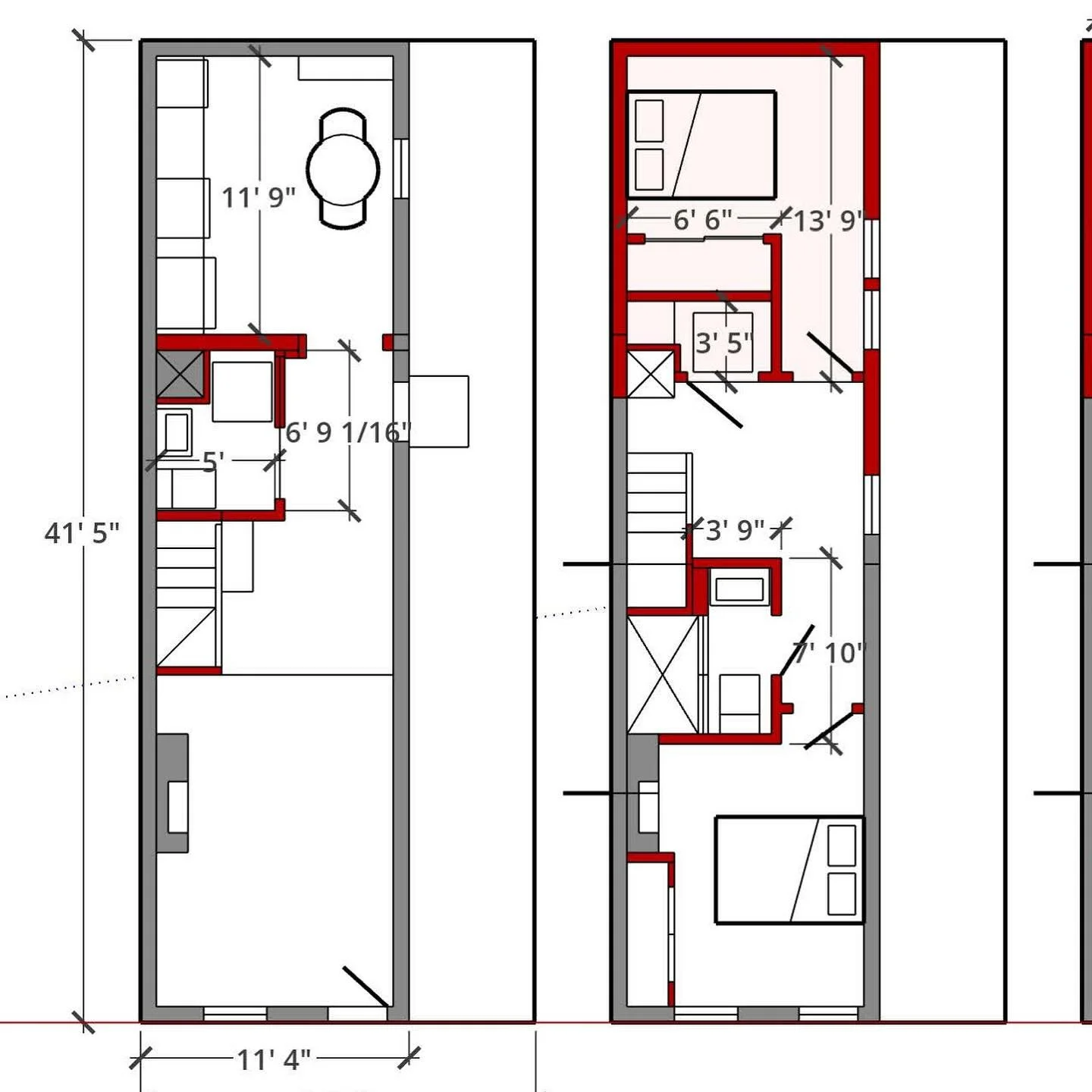 Reimagining spaces is such a fun puzzle.  When you see your space in plan view, you sometimes find space you didn&rsquo;t know you had. 

This Baltimore City alley house is small in space but big on location and charm.  We worked through a few option