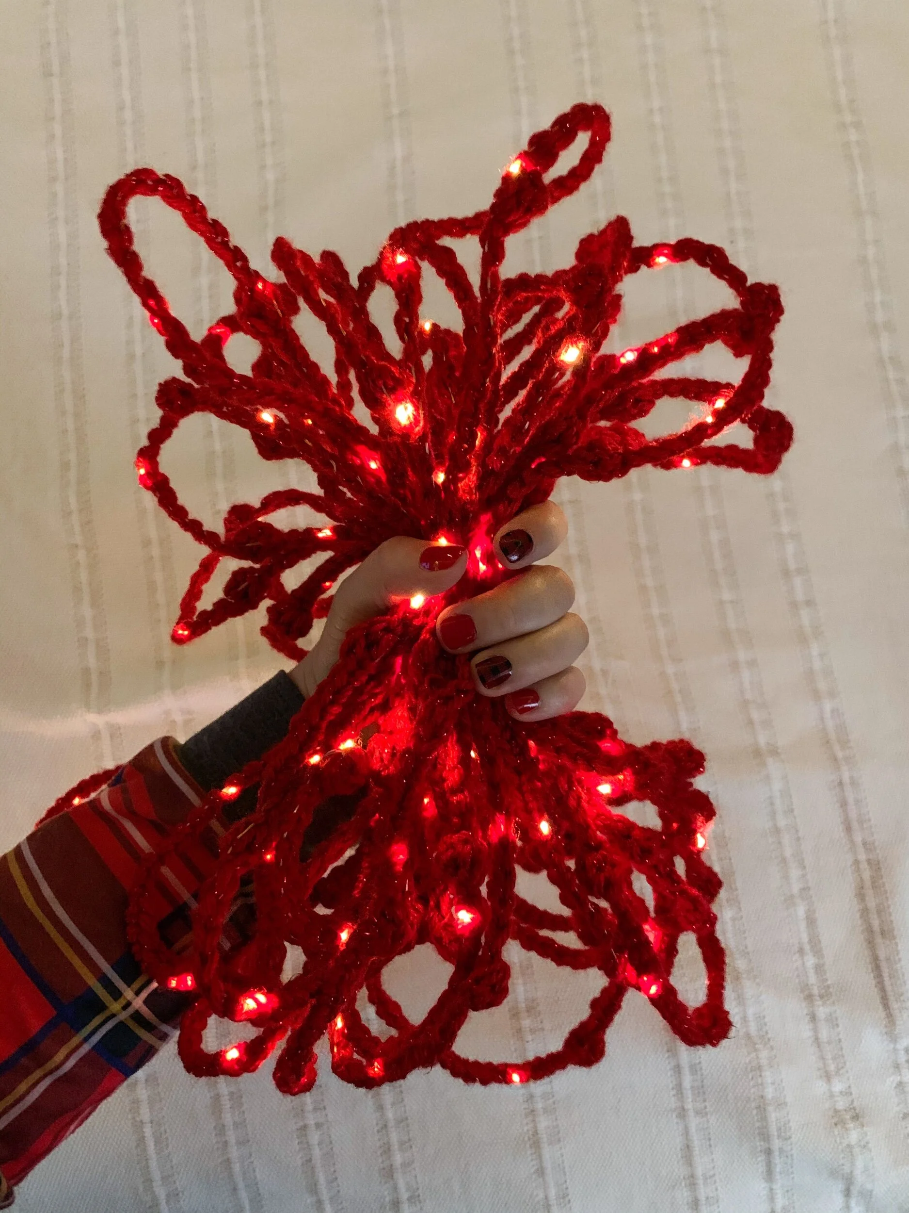 Lit Crochet Garland with Fairy Lights