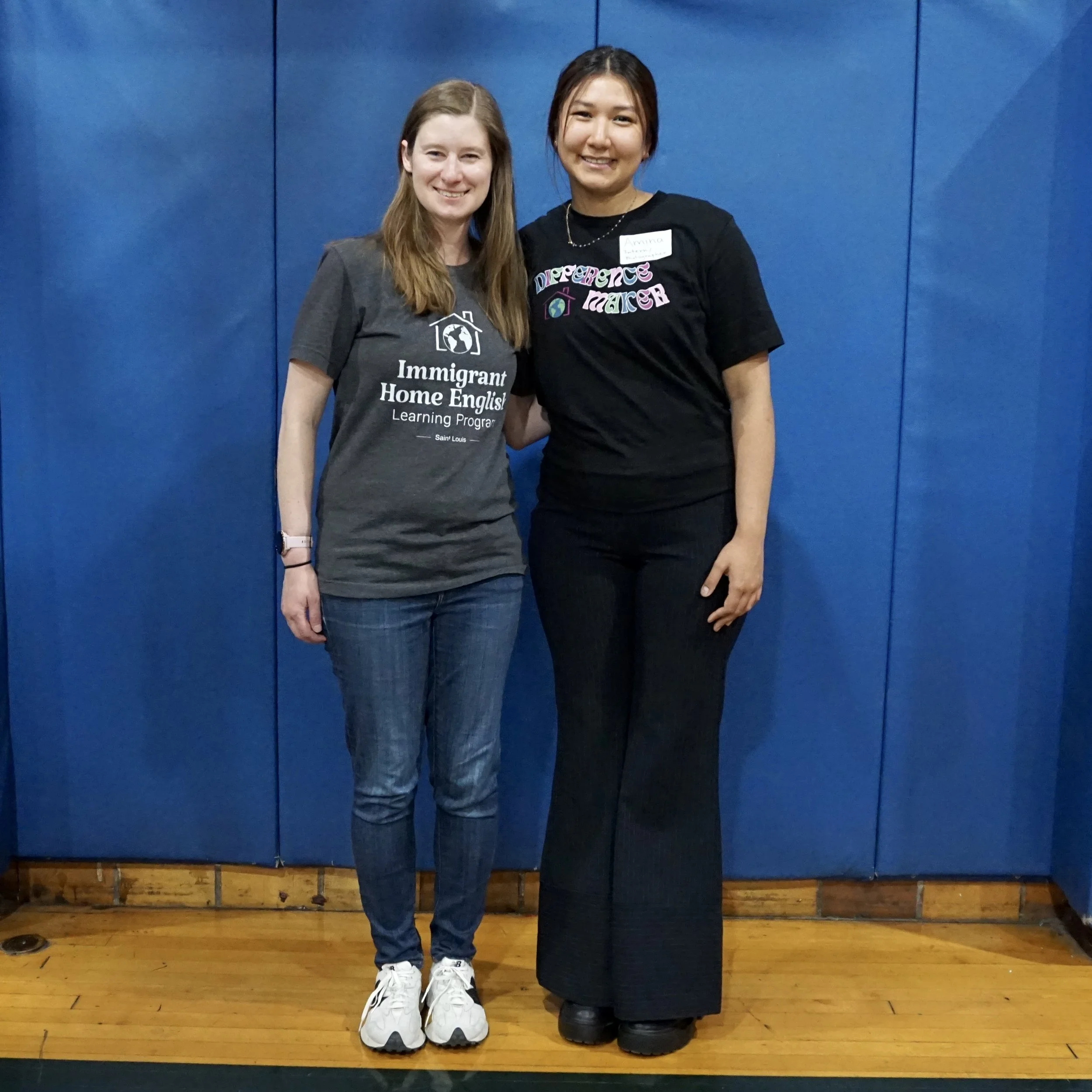 Volunteer Manager Jacquelyn with Amina, a former Intern