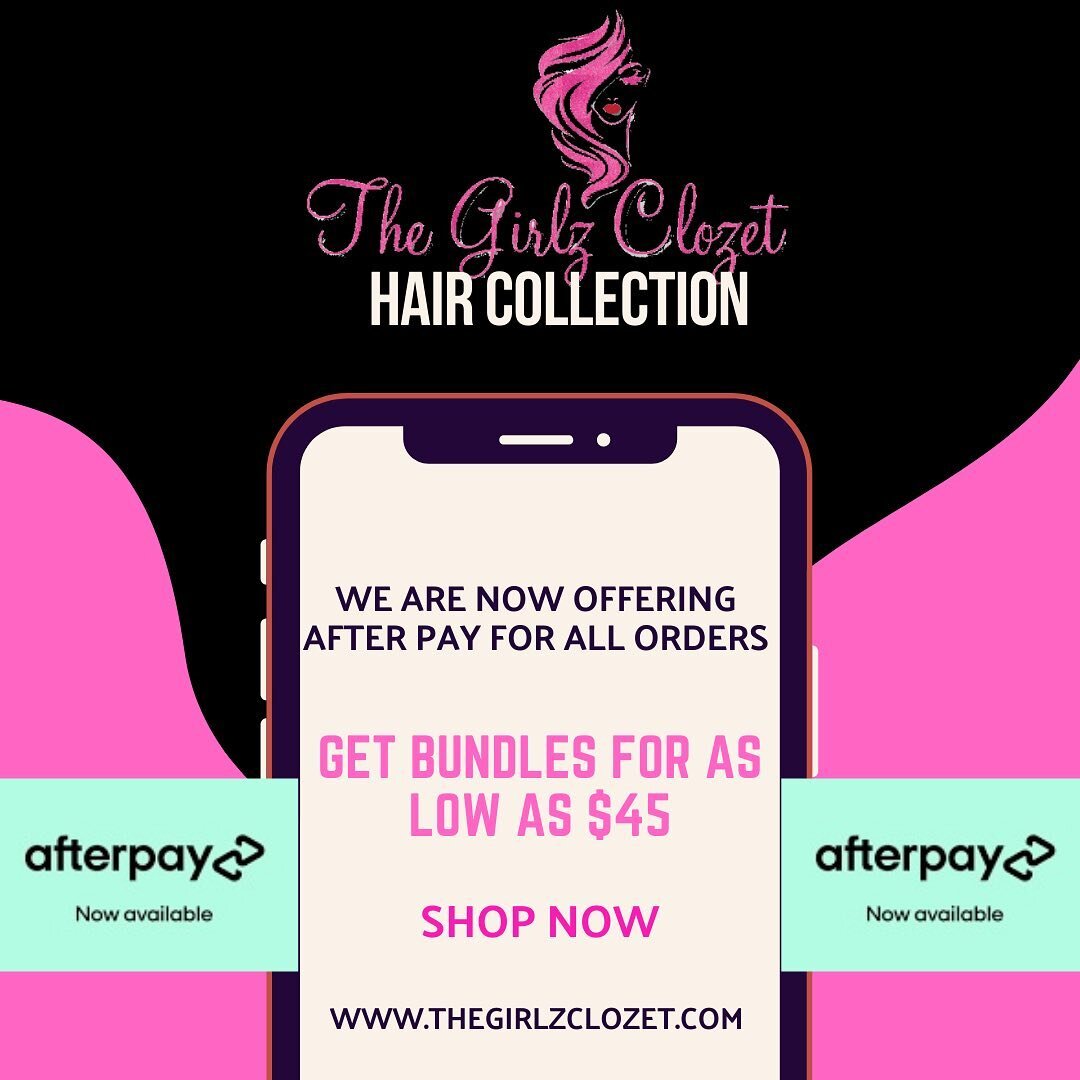 AFTER PAY NOW AVAILABLE 💕

Get your bundles for as low as $45 when you click afterpay at checkout! 🛍💕

Click the link in bio NOW‼️🔗
&bull;
&bull;
TheGirlzClozet.com 💕
&bull;
&bull;
SHOP NOW✨| The Girlz Clozet Hair Collection🛍

#hairstyles #hair