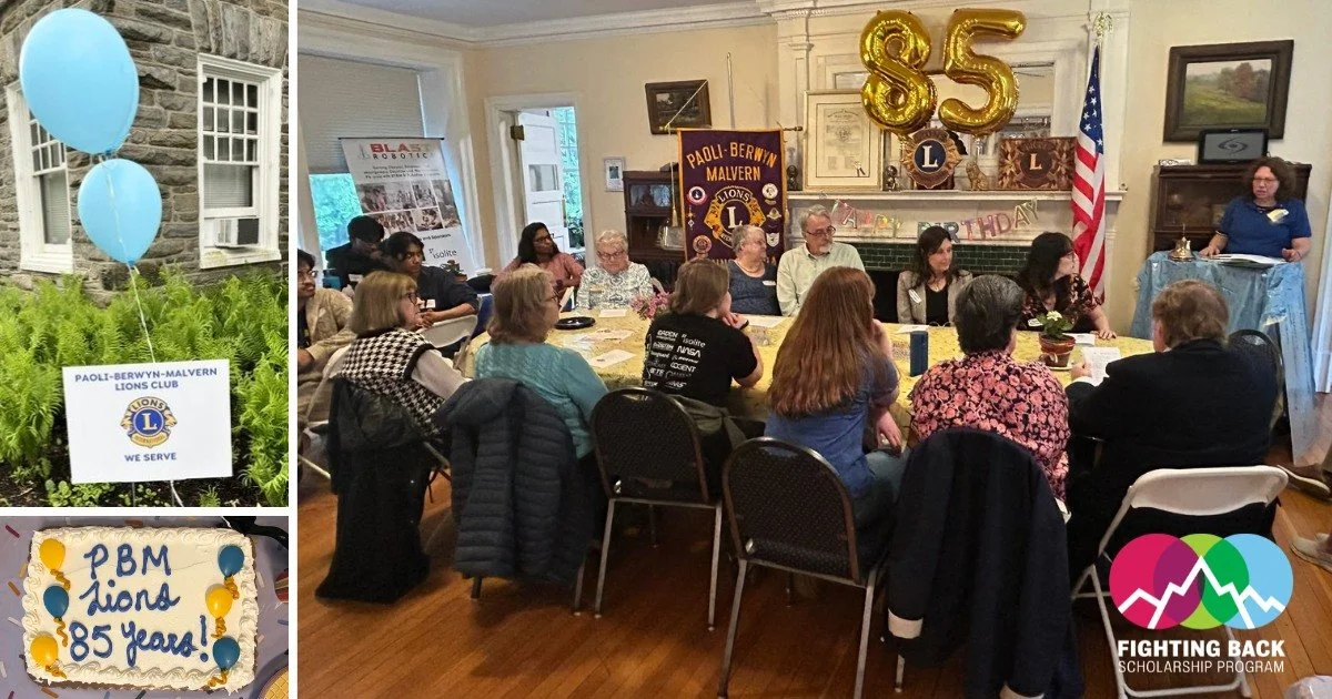 Shout-out to the Paoli-Berwyn-Malvern @lionsclubs  for including us in their incredible 85th birthday celebration this month! 🎉⁣⁣
⁣⁣
We&rsquo;re so grateful for their generous support of Fighting Back and for all they continue to do to serve our loc