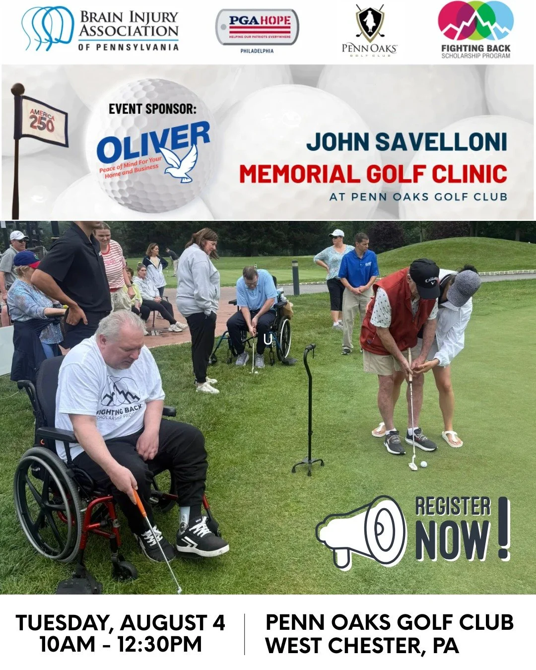 ⛳️ A day on the course can change a life.⁣⁣
⁣⁣
We're excited to support the 𝐉𝐨𝐡𝐧 𝐒𝐚𝐯𝐞𝐥𝐥𝐨𝐧𝐢 𝐌𝐞𝐦𝐨𝐫𝐢𝐚𝐥 𝐆𝐨𝐥𝐟 𝐂𝐥𝐢𝐧𝐢𝐜, bringing together individuals impacted by brain injury for a day of learning, connection, confidence-build