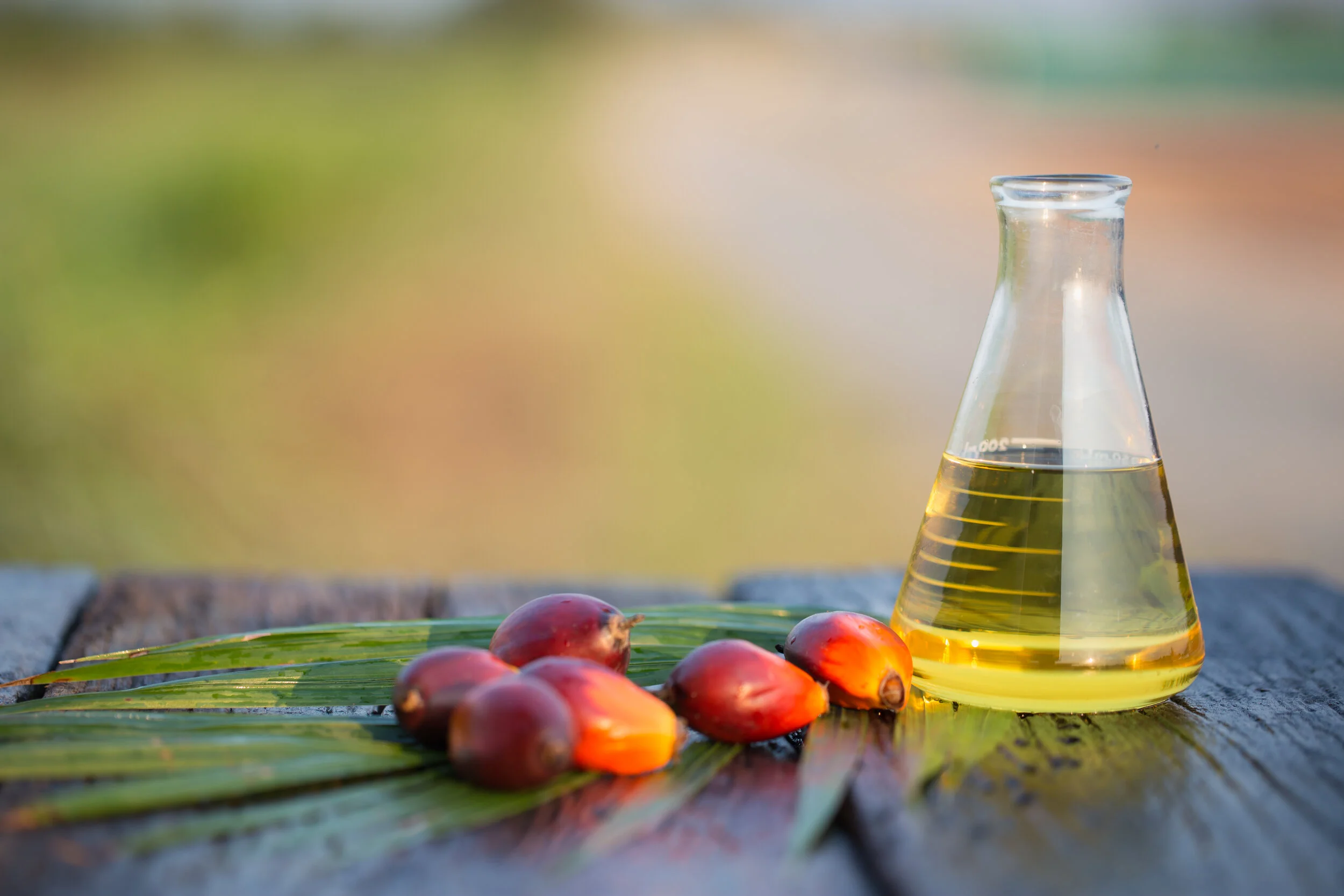 パーム油はアブラヤシの実をしぼってつくられる油で、世界で最も多く使われている植物油といわれています。2017-2018年の世界の植物油生産量では、その約1/3をパーム油が占めるほどです。また、パーム油の生産国はインドネシア、マレーシアが中心で、生産量の85%がこの2カ国で生産されているのですから驚きですね(※1)。