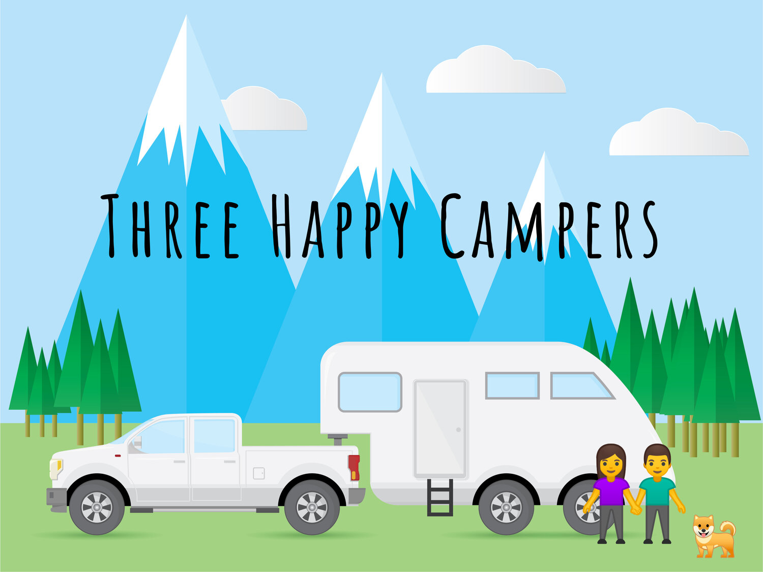 Three Happy Campers