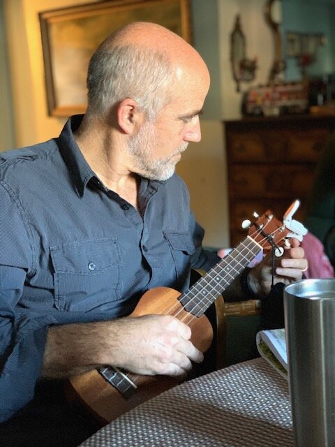  Craig with his new ukulele. 